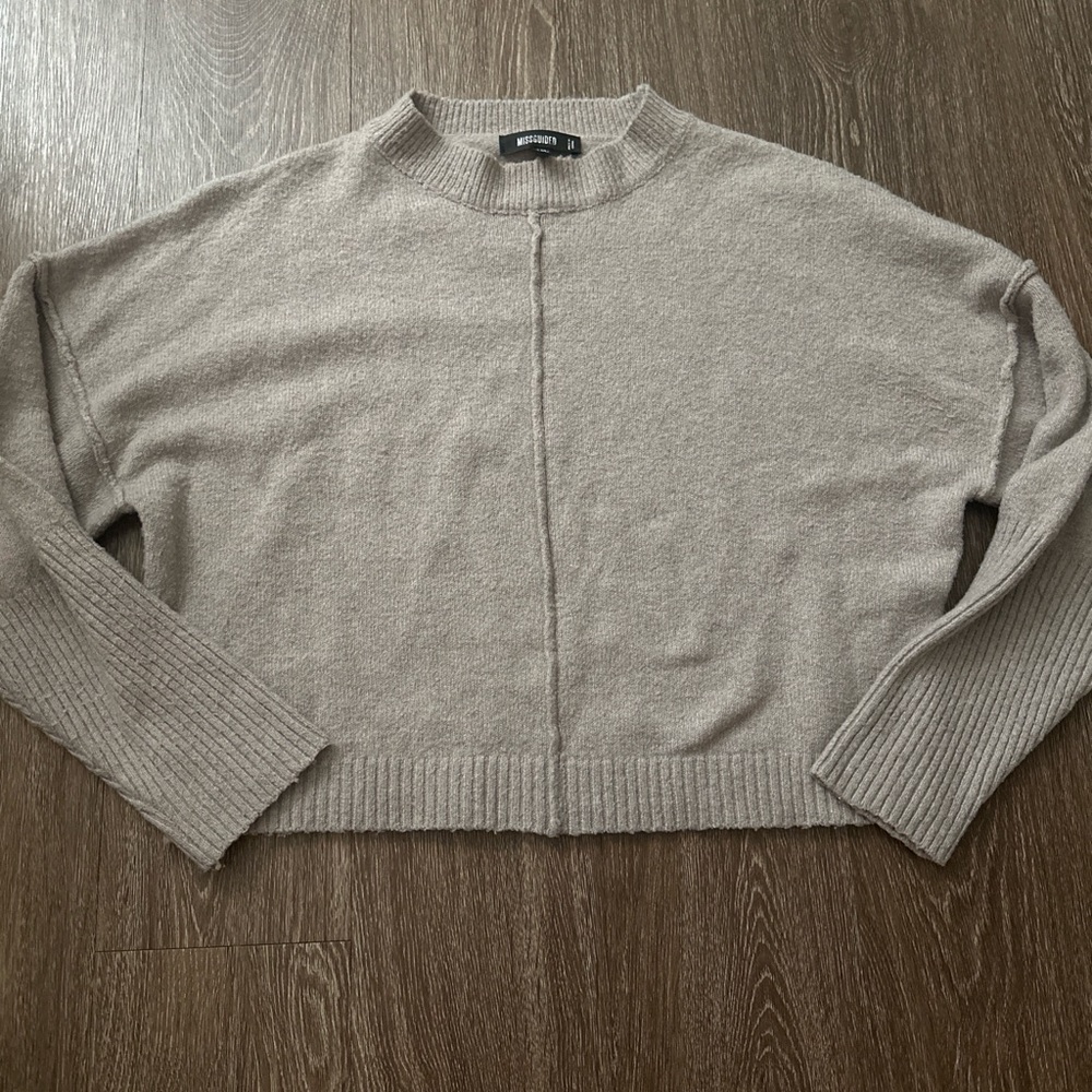 Missguided Taupe Crewneck Sweater